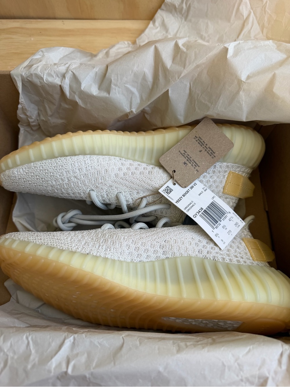 Yeezy Boost 350 V2 Cream Knit with Tan Pull Tab